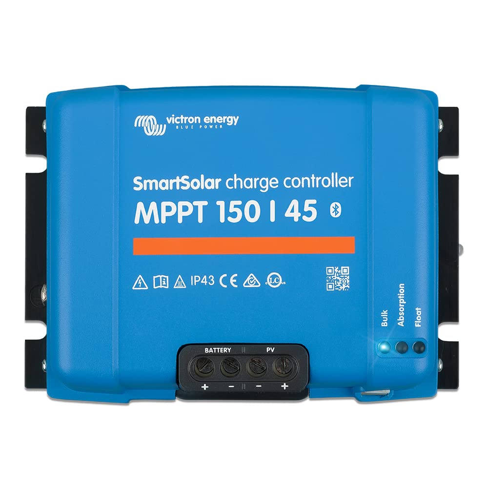 Victron SmartSolar MPPT Charge Controller 45A to 100A Bluetooth Integrated with Screw Terminals, SmartSolar 150/45-Tr