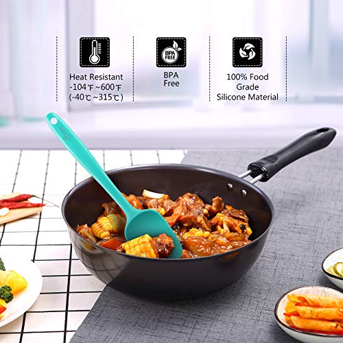 image for HOTEC 600℉ Heat Resistant BPA-Free Silicone Rubber Spatula Set,Kitch