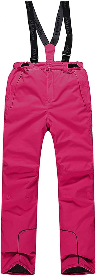 PHIBEE Girls' Waterproof Windproof Breathable Polyester Snow Ski Pants