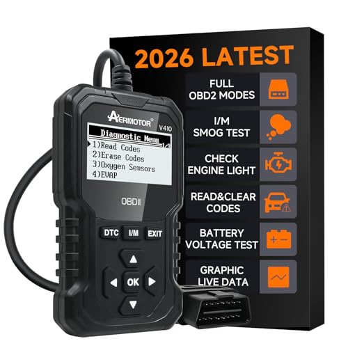 OBD2 Scanner, V410 Car Scanner Diagnostic Tool: Engine Fault Code Reader Scan Tool with Live Data/Freeze Frame for All OBDII Cars After 1996,Black