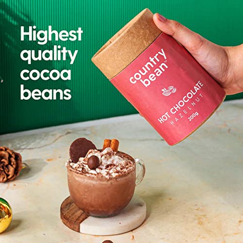 Image of Country Bean Hazelnut Hot Chocolate, 60% less sugar, Enjoy hot or cold, Winter beverage | Winter special launch