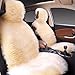 Produktbild Plüsch Auto Sitzauflage, Faux Lammfell Vordersitzbezug, Winter Warme Sitzkissenbezug, Universal Sitzbezug (Beige)