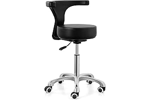 JMU Dental Rolling Assistant Stool with Backrest