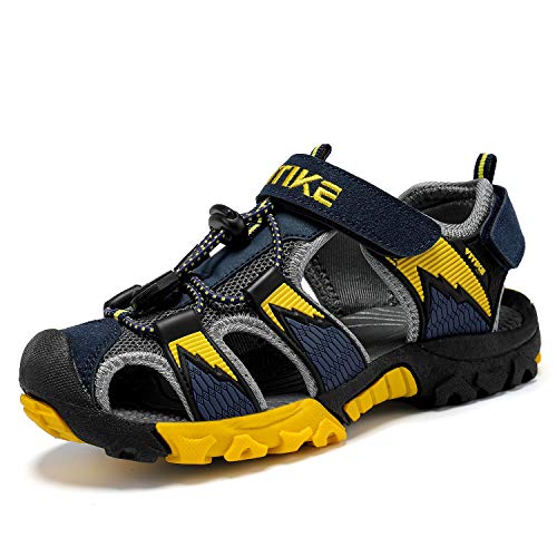 Image of JMFCHI Boys Girls Kids Closed Toe Sports Sandals Summer Water Shoes | Little /Big Kid,Comfortable lightweight,Non-slip soft sole,Hook-and-loop closure,Easy wear,Anti-collision toe,Daily casual