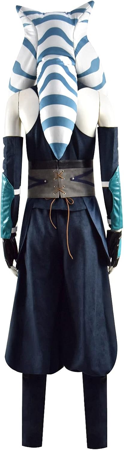 Miniatura 3 de Ahsoka - Disfraz de Tano para adultos, disfraz de Anakin, trajes de Halloween Jedi para mujer