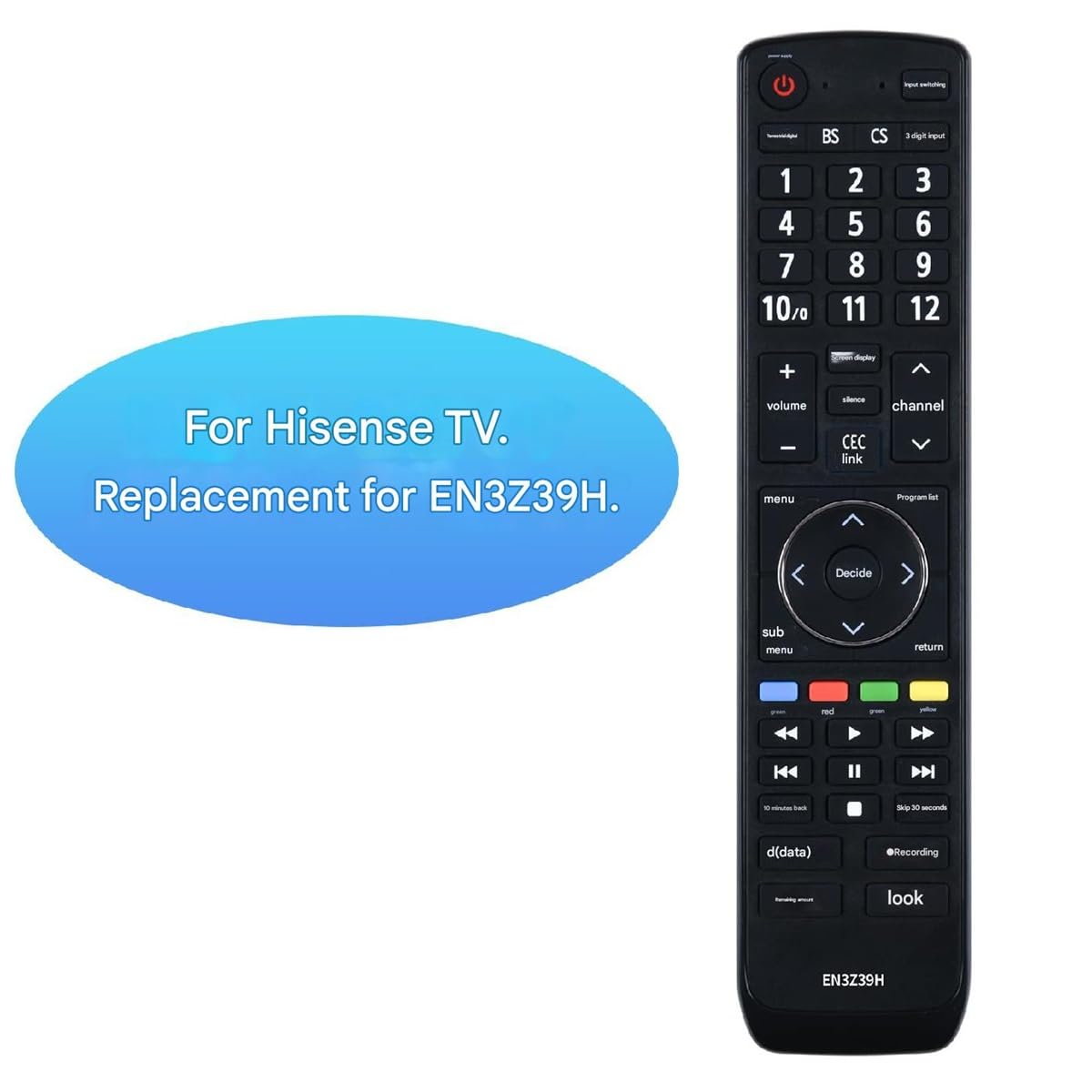 Amazon | Generic テレビリモコン EN3Z39H Hisenseテレビ 設定不要で