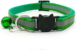 Coleira para Gato Refletiva com Fecho de Segurança Regulável (VERDE)