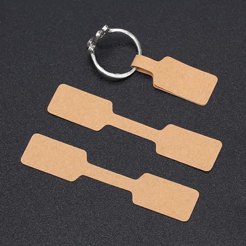 500 Stück Schmuck Preisschilder Aufkleber Kraftpapier Anhänger Etiketten 6 x 1,2cm Preisetiketten Preisschilder Etiketten Selbstklebend Preisaufkleber Schmucketiketten für Halskette Schmuck Ring