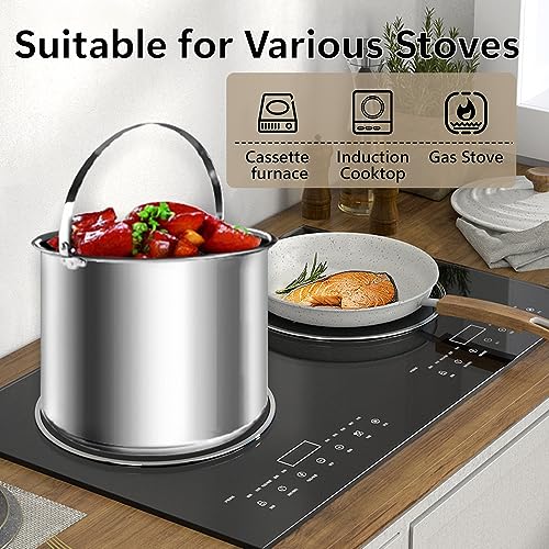 Austric Thermal cooker 5L, 2 Nesting Inner 304 Stainless Steel for Hot & Cold Food, Household Electronic Insulation Cooker Energy Saving, Firefree Recooking for Family Dinner and Travel. - Thumbnail 3