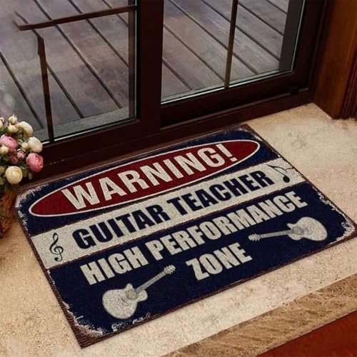 ���փ}�b�g �M�^�[�̐搶�i�����E���O�j�̖ʔ����b 50×80cm doormat Guitar Teacher Funny Indoor And Outdoor
