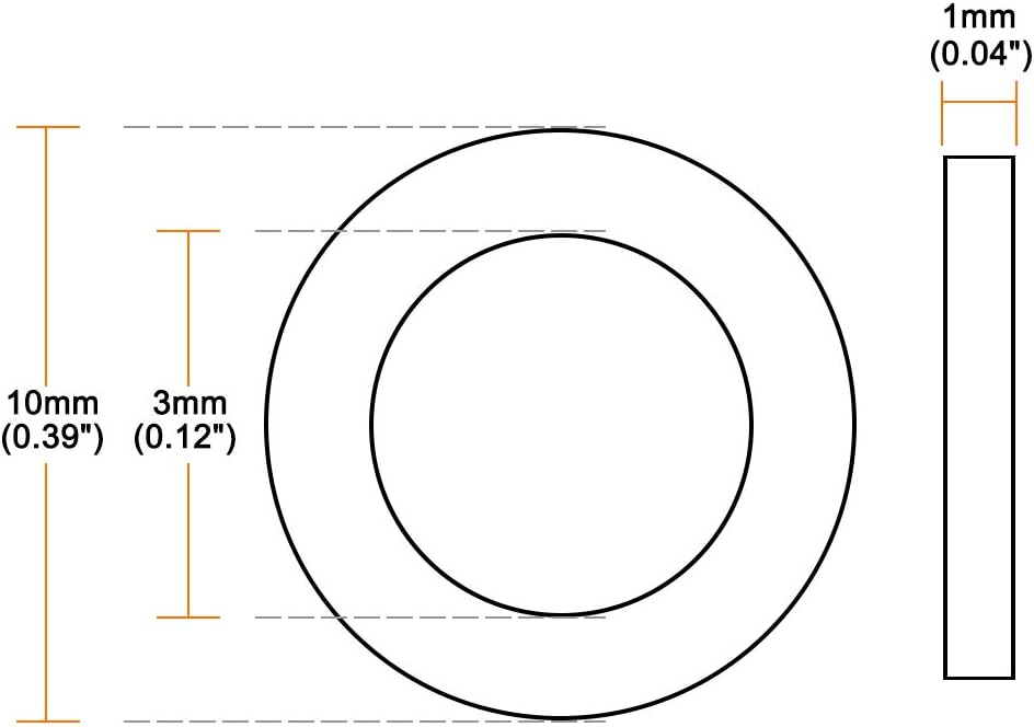 Up To 60% OFF uxcell Nylon Flat Washers M3 10mm OD 3mm ID 1mm Thickness for Faucet Pipe Water Hose, Pack of 100 New Deal uxcell Nylon Flat Washers M3 10mm OD 3mm ID 1mm Thickness for Faucet Pipe Water Hose, Pack of 100