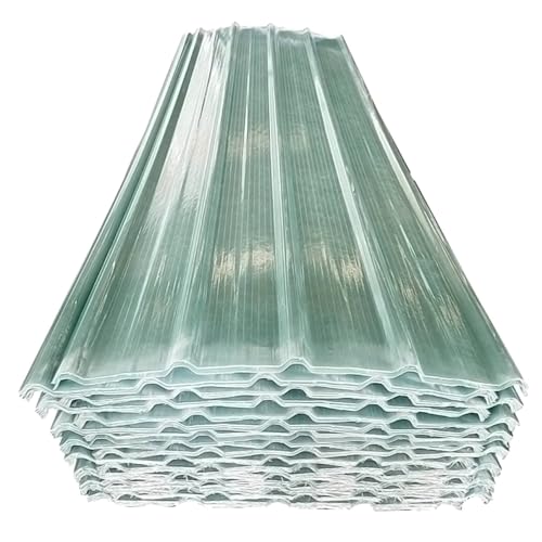 Paneles de Techo Transparentes de Fibra de Vidrio de 2,2 mm Resistentes a Impactos para Invernaderos de Exterior, Láminas Corrugadas Fáciles de Cortar(35x31in)