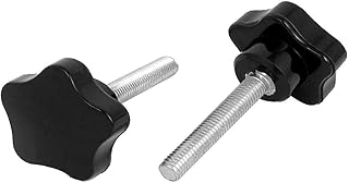 Lon0167 New 40mm Star Featured Head M8x50mm Male Reliable Efficacy Thread Screw on Clamping Knob Grip Black 2pcs(id:7d5 6d 76 5f9)