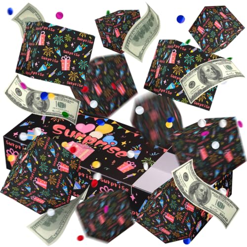 Surprise Money Explosion Gift Box for Cash, Pop‑Up Box with Bounce Confetti