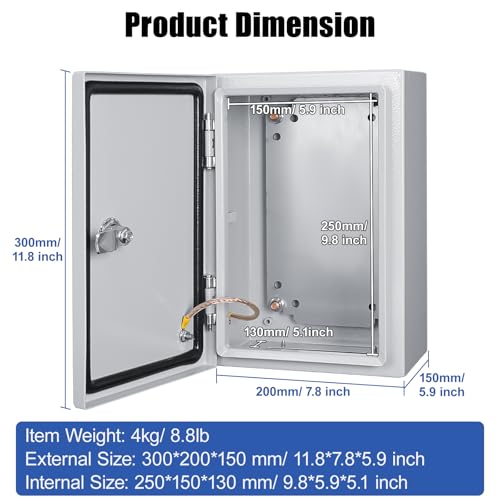 Boîtier électrique extérieur étanche IP66 boîte jonction murale acier LeMotech - 2