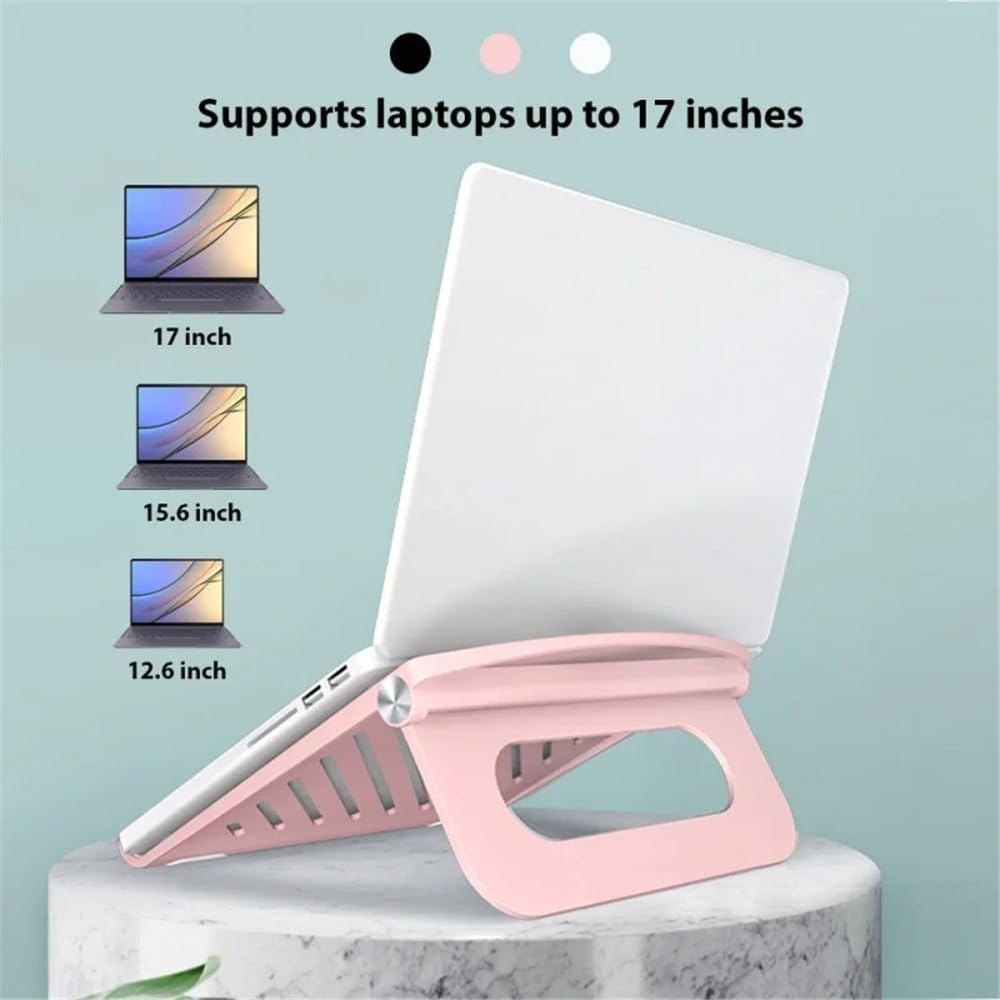 Supporto per Laptop Supporto for Laptop da scrivania, Supporto di Raffreddamento Pieghevole e Portatile for Laptop, Supporta Laptop Fino a 17" Rialzo per Laptop(Nero)