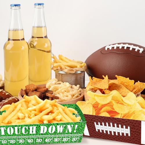 50 Pcs Football Party Decorations, Disposable Food Tray for Super Bowl, Snack Trays, Large Serving Boats for Birthday, Tailgate & Sports Theme Events – 2 Designs - Image 5