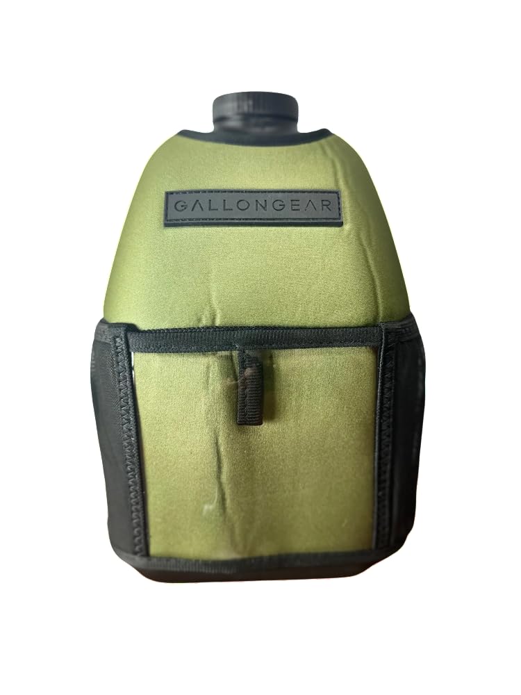 Gallon Gear 1 GALLON LARGE WATER BOTTLE SLEEVE COMBO | BPA FREE PLASTIC REUSABLE WATER JUG | HYDRATION WATER BOTTLE FOR MEN & WOMEN | GYM, SPORTS,