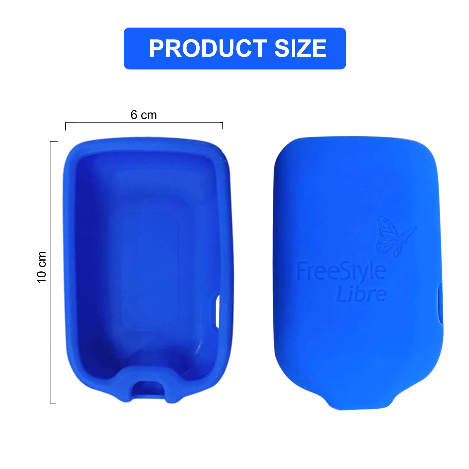 Custodia in silicone per Abbott Freestyle Libre 1/2, materiale antiscivolo, custodia protettiva, vestibilità perfetta, colore: blu