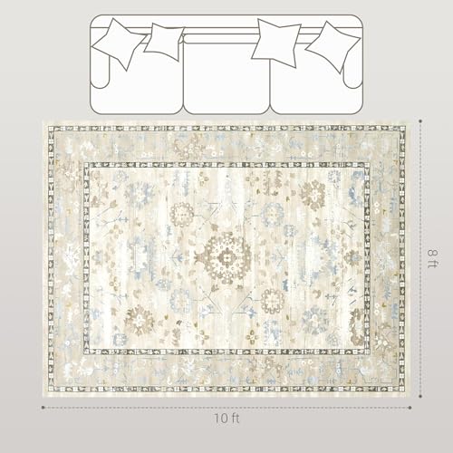 Tapete Boho Lavable 8x10 Pies HOMCOM miniatura 2