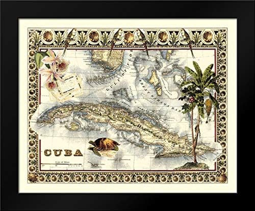 ArtDirect Tropical Map of Cuba 18x15 Framed Art Print by Vision Studio