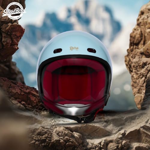 Image of Steelbird SBH-67 Retro 5.0 DOT and ISI Certified Open Face Helmet for Men and Women