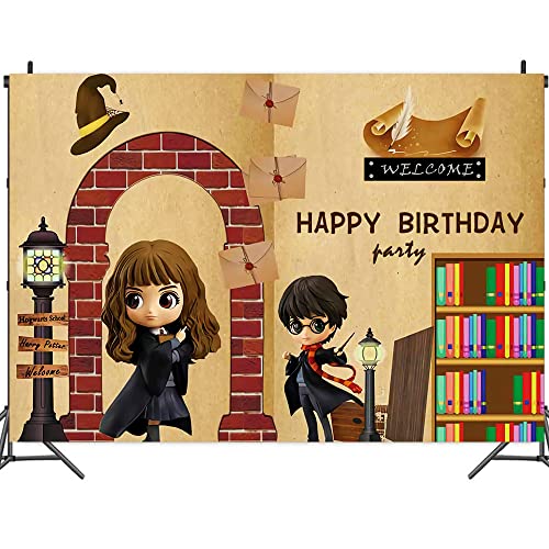 Fondo de Fiesta de Cumpleaños de Mago Mágico, PAWT Banner de Fondo de Cumpleaños de Harry, Cartel de Cumpleaños con Cartel de Fondo Fotográfico Utilizado para Fiesta Temática de Mago Mágico(1) Cover
