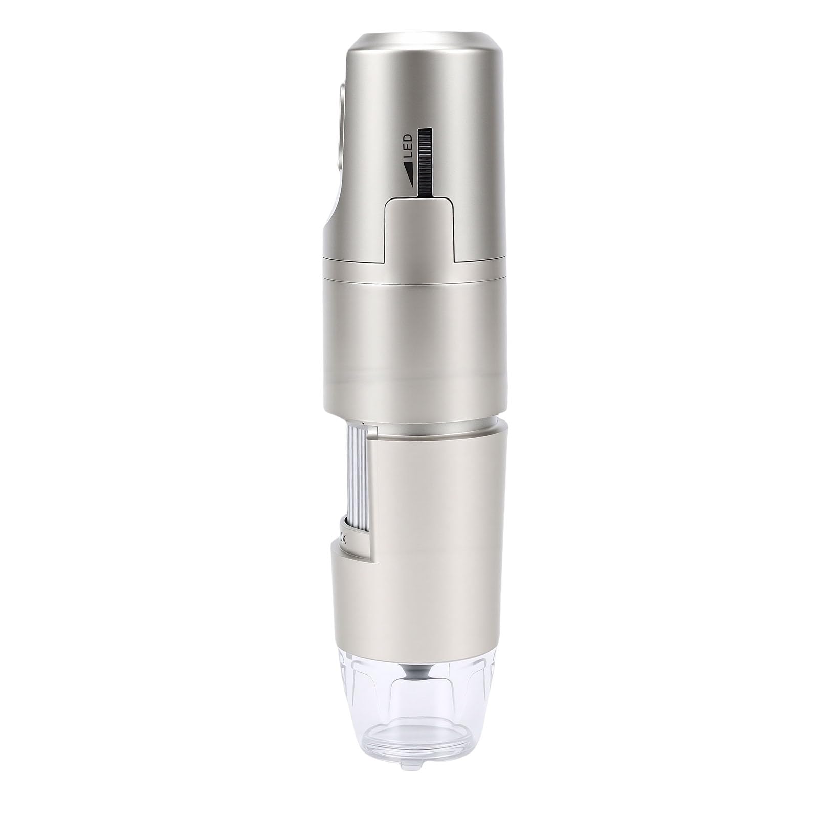 Fockety Microscopio Digitale Portatile, Ingrandimento da 0 a 1600x Microscopio USB WiFi Wireless 1080P HD, per Telefono con 8 Luci LED Regolabili Batteria Ricaricabile per Timbro