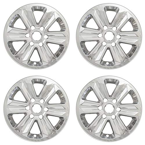 New Wheel Skin Covers Fits 2015-2019 Ford F-150 XL/XLT ; Impostor (R); 17 Inch; 6 Spoke; Chrome Plated; Plastic; Set of 4; Not Compatible with Steel Wheels