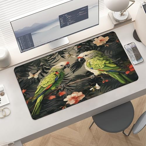 Couple Parrots Olive Desk Mat Non-Slip Large Mouse Pad miniatura 6