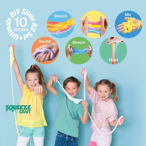Kicko Slime Making Set Ultimate DIY - 56 Piece Slime Kit with Storage Box - Fluffy, Beads, Glitter, Glue, Glow in The Dark, Color Dyes - for Boys, Girls, Party Favors - Thumbnail 6