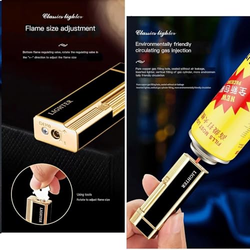 Encendedor de butano recargable de metal portátil para camping y barbacoas 5