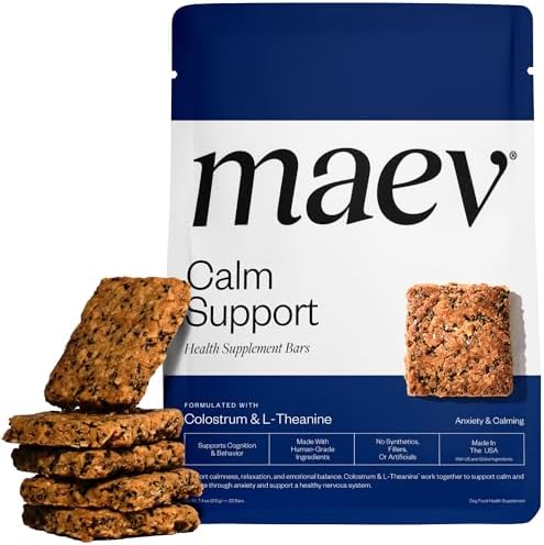 Anxiety & Calming Supplement Bars for Dogs, with L-Theanine, 30 C...