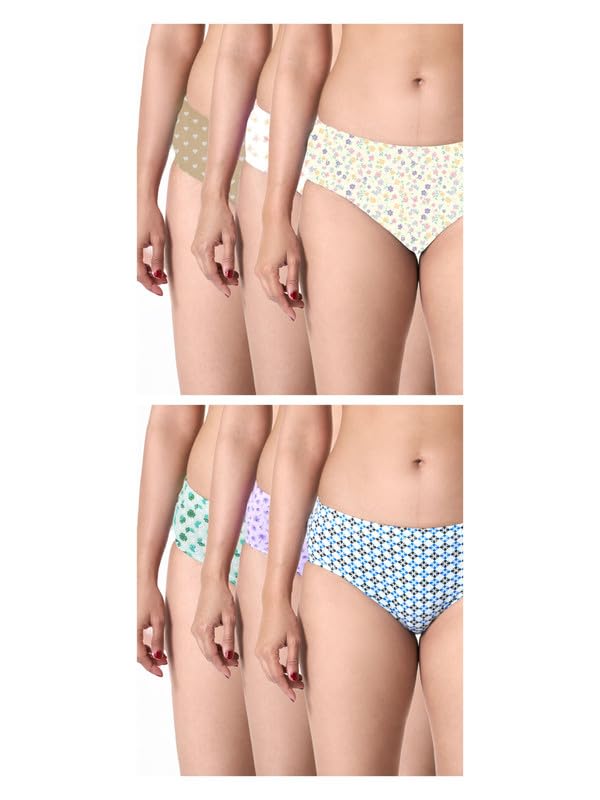 blossom Womens Pure Cotton, Soft Inner Elastic, Printed Hipster Panty_Iris Light_Pack of 6-picture-48