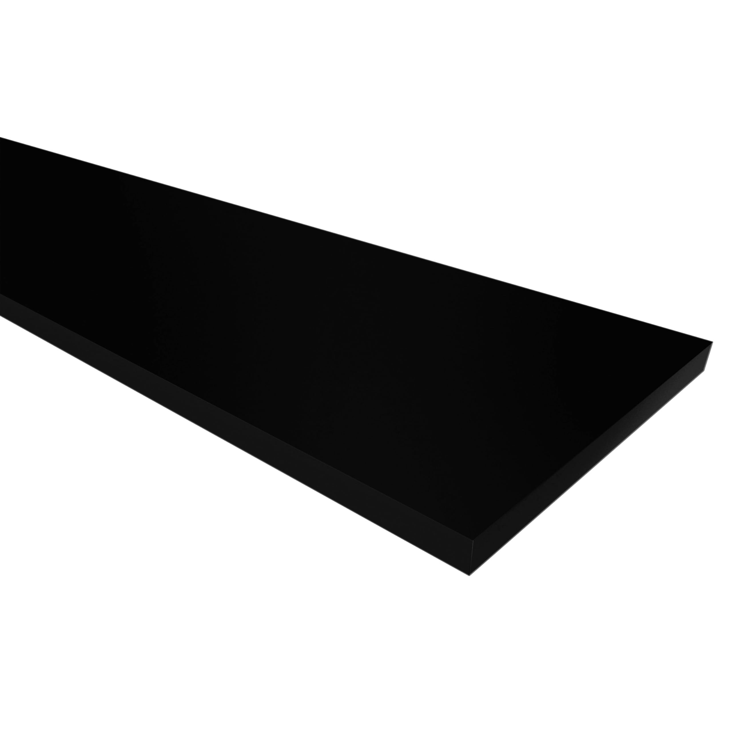 Black Melamine Faced Chipboard Shelf Board – 18mm Thick – 1200mm Length – Multiple Widths – Interior Storage Shelf (Width 230mm)