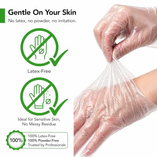 Image of ForPro Disposable Poly Plastic Gloves, Food-Grade, BPA /Latex /Powder-Free, Lightweight, One Size, Ideal For Cooking