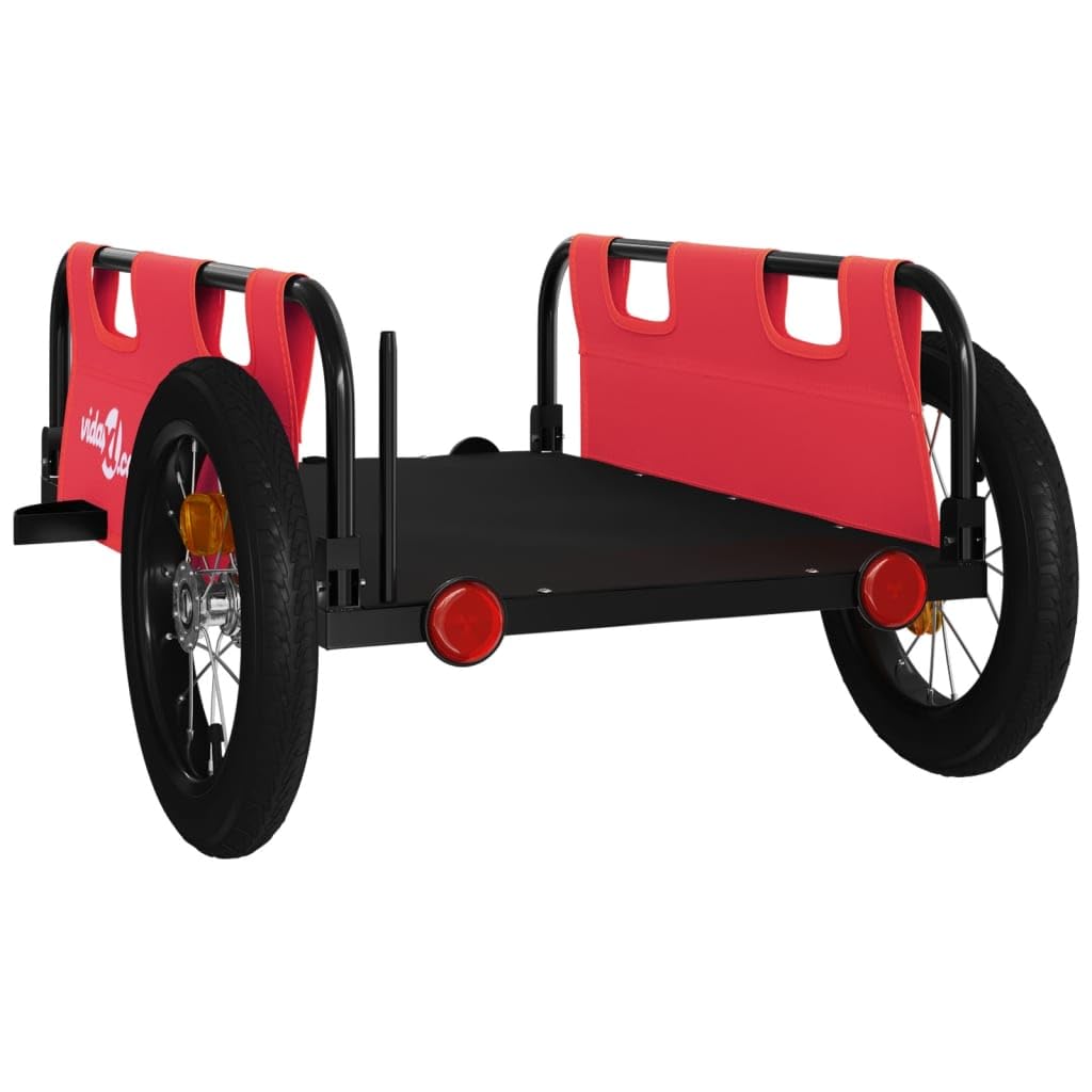Genérico Remolque para Bicicletas Hierro y Tela Oxford Rojo,Deportes,Actividades al Aire Libre,Ciclismo,Accesorios para Bicicletas,Remolques para Bicicletas,94181