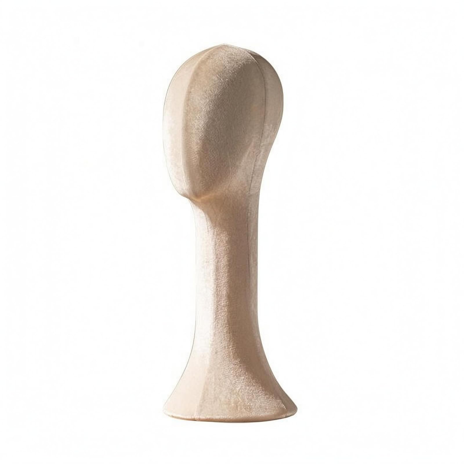 Gralara Testa Manichino Adatto a Spille Supporto Testa Manichino Base Stabile Attrezzatura da Vetrina per Negozio, Styling , Albicocca , Velluto Lungo