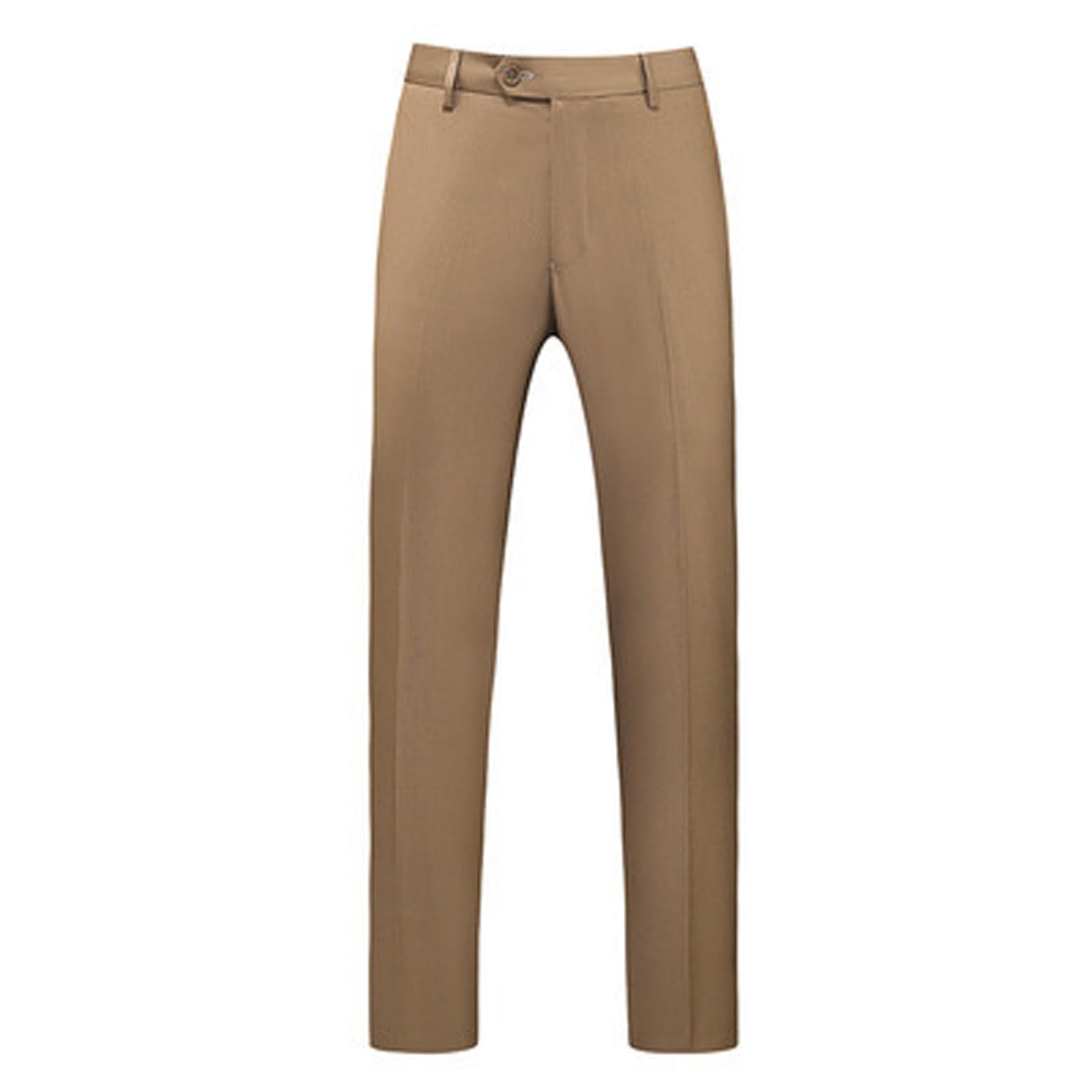 Pantalones de traje para hombre con bolsillos con cremallera, ligeros, ajustados, talla grande, color sólido, para negocios, para hombre