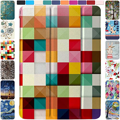 Image of DuraSafe Cases iPad 9.7 Inch 2013 Air 1st Generation [ Air 1 ] MD785HN /A MD788HN /A MD786HN /A MD789HN /A MD787HN /A MD790HN /A Ultra Smart Auto Sleep /Wake Printed PC Cover - Color Grid