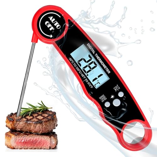 BENTRIP Meat Thermometer Probe, Instant Read Food Thermometer with Backlight, Waterproof Magnetic Digital, from -50°C- 300°C, Calibration, Best Kitchen Gadgets for BBQ, Candy and Liquids
