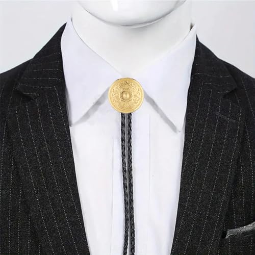 Image of GelConnie Floral Bolo Tie for Men Womens Bolo Tie Necklace Native American Black Men's Bolo Ties Western Cowboy Bolero Ties