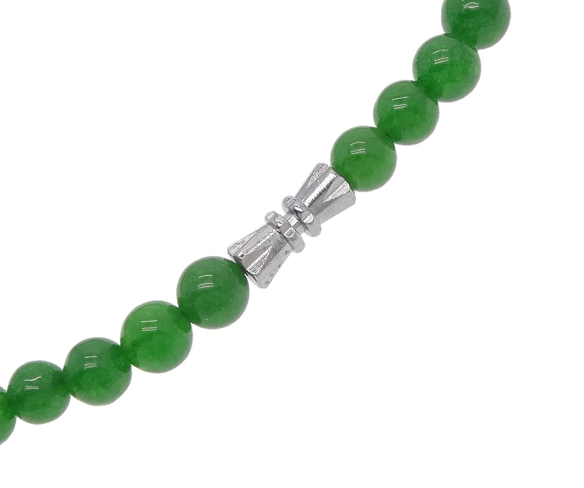 Collier en Jade Naturel Vert, Perles Rondes 6-14 mm, Fermoir à Vis, Longueur 45 cm, Bijou Élégant et Raffiné pour Femme