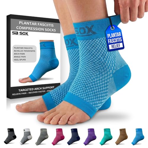 SB SOX Compression Socks for Plantar Fasciitis Relief (Blue, XL)