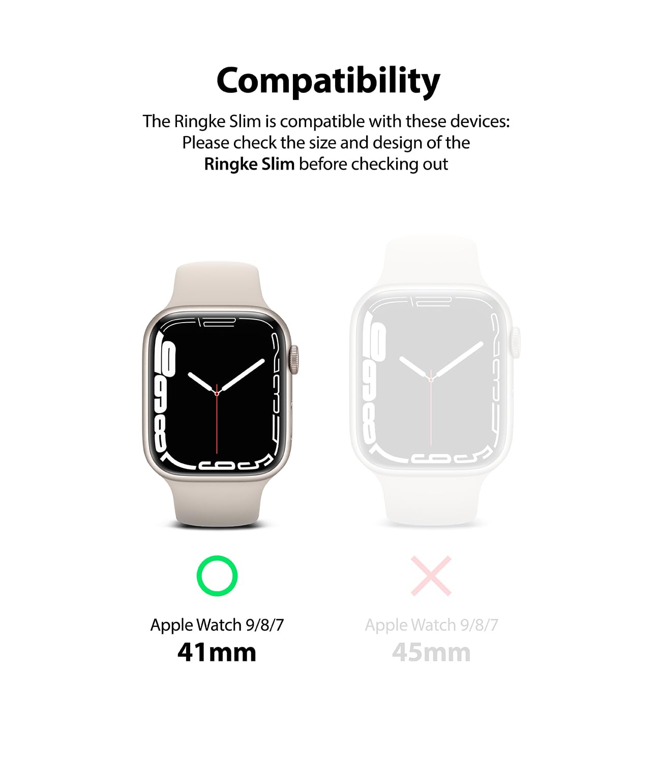 Ringke Slim [No More Discoloration / 2 Pack] Compatible with Apple Watch Series 9, 8, 7 Case (41mm) for Minimalist, Solid Transparent Cover for Women, Men - Clear + Deep Green