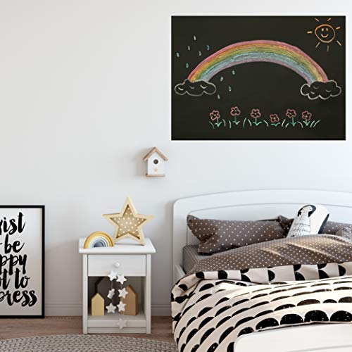 OfficeTree Magnetische Tafelfolie Selbstklebend 50x70 cm inkl. Kreide, Tuch & Rakel - Magnetfolie Selbstklebend - Magnetische Kreidefolie - Tafelfolie Magnetisch Selbstklebend - Magnetfolie Schwarz - Image 8