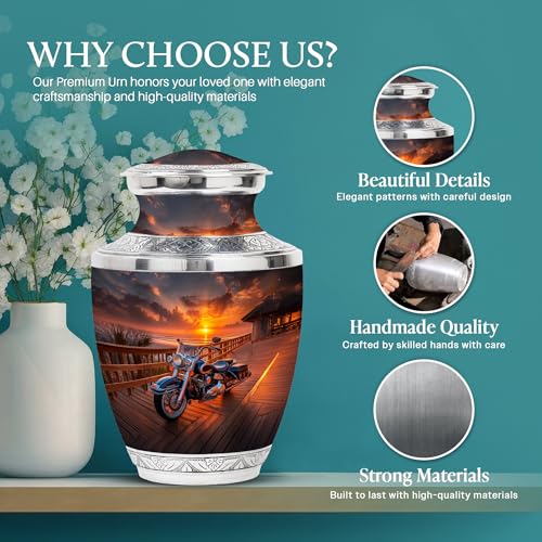 Image of Bike Urn Ash Keepsakes for Human Ashes 1 Large & 2 Small | Cremation Urns, Burial Urns for Human Ashes
