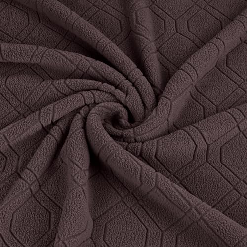 Image of VANSOFY Recliner Cover, 2-Pieces Stretch Reclining Couch Cover with Pockets Loveseat Sofa Slipcovers Soft Washable Furniture Protector for Dogs(Chocolate)