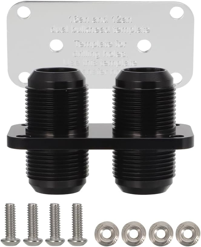 16AN Billet Bulkhead Dual Fittings For Fluid/Oil/Fuel Lines Firewall Pass Through Bulkhead Dual 16AN in/out.