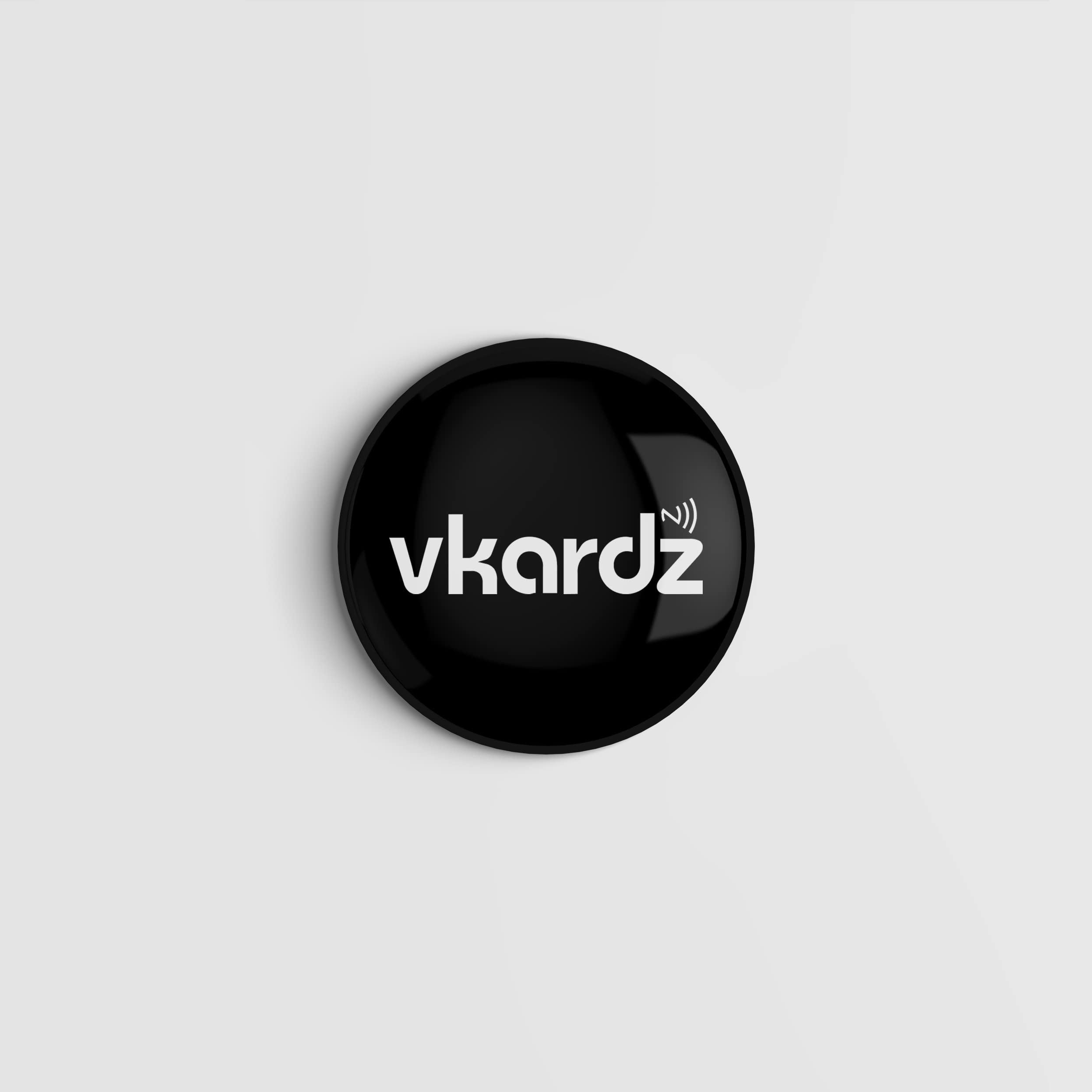 vkardz- Premium Epoxy NFC Tag Sticker | NTAG213 chip 188 bytes | Works with IOS and Android | Waterproof Strong Black color With premium Profile features (Pack of 2)